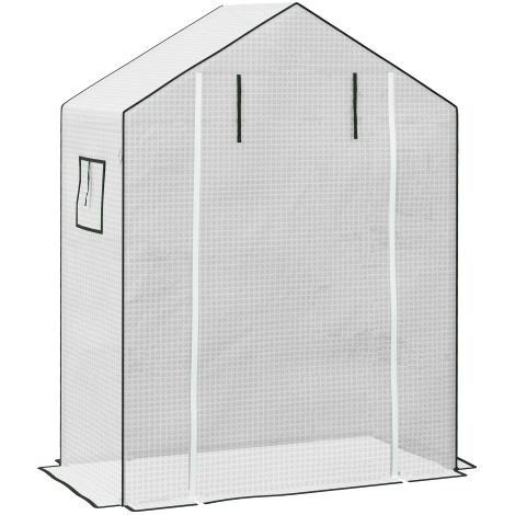 Ersatzfolie PE-Folie Ersatzabdeckung mit UV-Schutz, Rolltür, Seitenfenster, Gewächshausfolie für Treibhaus, Tomatenhaus, 140 x 73 x 190 cm, Weiß 
On-Site