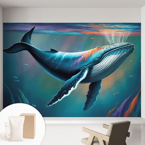 Carta Da Parati - Murale Alla Moda Decorazione - Camera Da Letto - Con Colla Gratuita Gigante marino 152x104 cm (1/5)