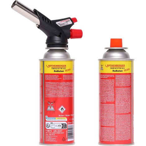Rothenberger – Brûleur à gaz industriel RS 220 – Chalumeau bi-gaz avec vanne de réglage fin – Pour brasage tendre tubes cuivre jusqu'à 28mm – 1000003307