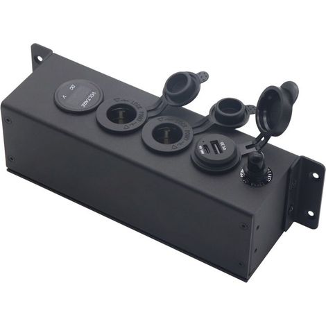 Allume-cigare USB voiture avec voltmètre et interrupteur - Modèle AOS3515-1 pour véhicule et bateau - Marque HAWUJ (1/5)