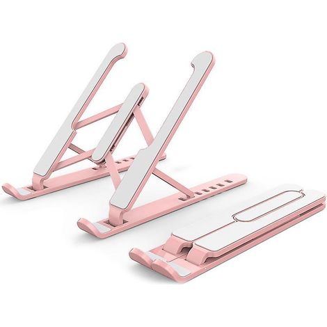 (rose)support Ordinateur Portable Pliable De 10 15,6 Pouces, Compatible Avec Macbook, Dell, Lenovo, Hp, Autres Laptops Tablettes Jusqu' 8 Kg (1/5)