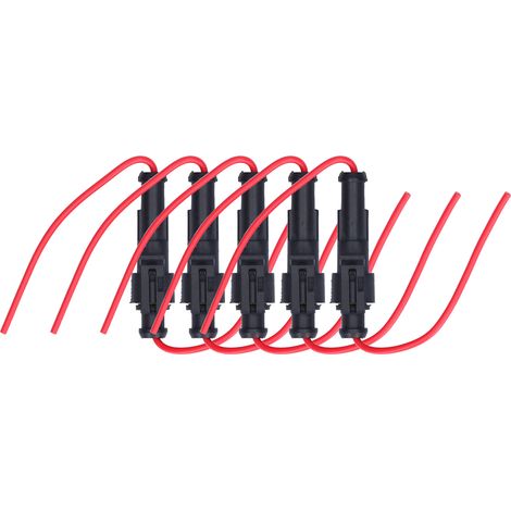 5 Connecteurs électriques automobiles étanches antifeu résistants antioxydants - Lot de 5 pièces (1 rouge) (1/5)