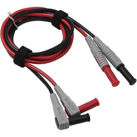 Lot de 2 câbles de test pour multimètre, fiches bananes coudées à 90° vers droites, pour soudage 30 A/1000 V, gaine PVC souple (1/5)