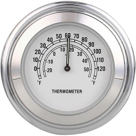 Guidon de moto 22-25 mm, horloge de guidon de moto, thermomètre de moto, guidon de vélo-White (1/2)