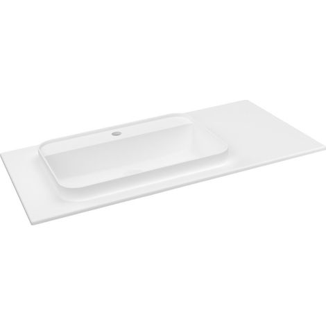 Lavabo BRAHEA 96,6x51,5cm (75+20), Rockstone, gauche, blanc mat (1/2)