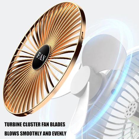 ventilateur silencieux portable,Réglage à 3 niveaux,Recharge USB-C,Anti-pincement,Moteur sans balais,Travailler de chez soi,Blanc (1/4)
