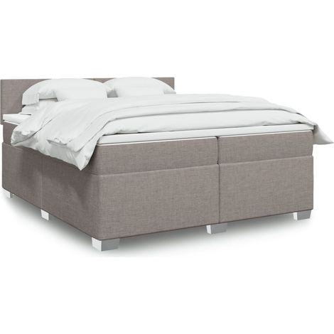 Boxspringbett mit Matratze Taupe 200x200 cm Stoff vidaXL