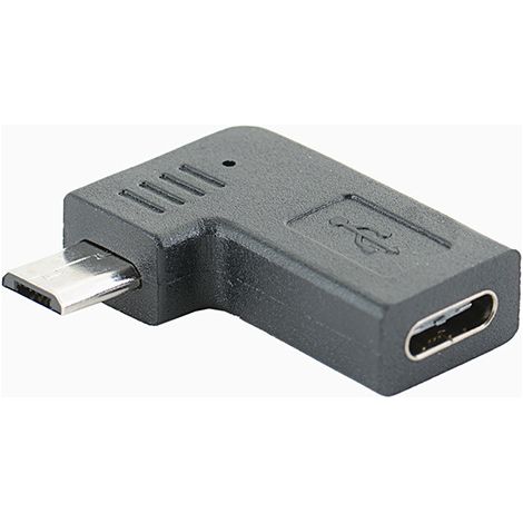 Rechtwinkliger USB-C-Buchse-auf-Micro-USB-5p-Stecker-Adapter für Android-Handys und -Tablets sowie zum Laden von Daten. (1/5)