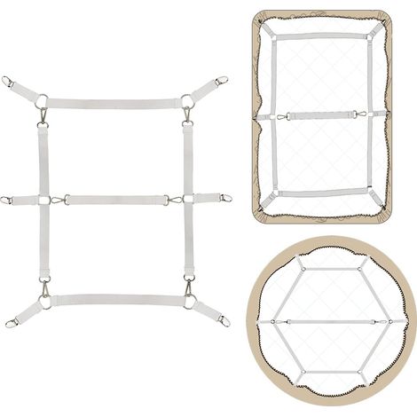 Drap de lit Attaches,Attache Drap Housse,Tendeur Drap pour Tous Les Matelas Ronds et Carrés (Blanc) (1/5)