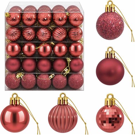 Set di Palline di Natale 150 pz Rosso Vino 3 cm Polistirolo vidaXL (1/5)