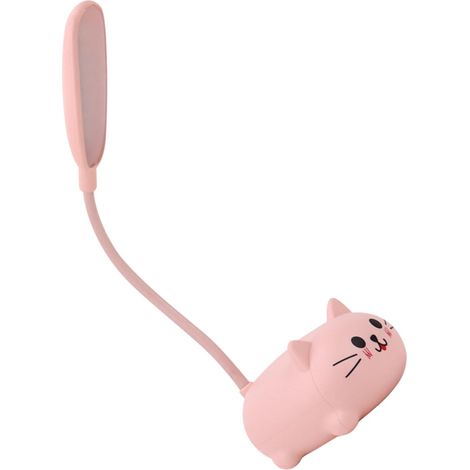 Lampe de table - Lampe de bureau LED - Lampe de bureau étudiante - Lampe de chevet - Motif chat - Rechargeable par USB - Orientable à 360° - Éclairage doux (1/5)