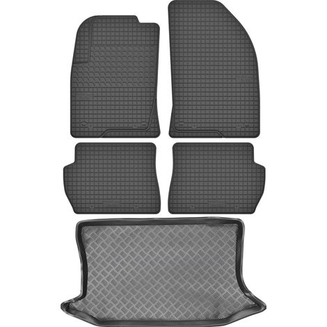 Set di tappetini in gomma per auto e tappetino per bagagliaio per Ford Fiesta V Hatchback dal 2002 al 2008