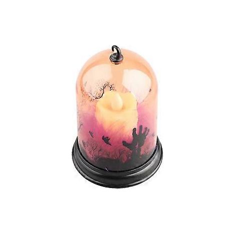 Lanterne de bureau portable à dôme transparent pour Halloween, lampe décorative LED pour fête à la maison (bougie) (1/4)
