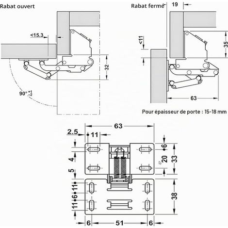 Charnières Armoire pour RV Caravane Campeur Fourgon Autocaravane Portes Penderie Porte Meuble Charnière Pliante (1/4)