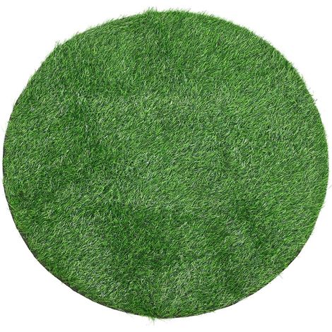 Gazon Artificiel Rond 90 CM pour Balcon et Terrasse, Tapis de Pelouse Synthétique pour Animaux et Enfants, Décoration Extérieure, Fausse Herbe Douce et Drainante, Revêtement pour Patio Jardin (1/5)