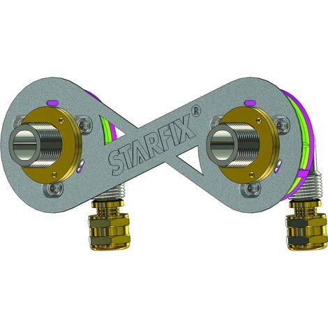 Sortie de cloison STARFIX 150 PER à compression Ø 16 - M3/4" (20/27) coudée réglable - Anquier