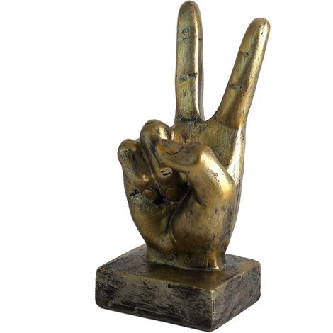 Dekorative Handskulptur aus Kunstharz, Fingerfigur für den Schreibtisch, handgefertigte Kunstharzskulptur, die eine Fingergeste darstellt