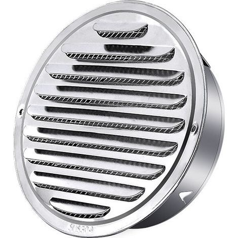 Acier Inoxydable Rond Grille de Ventilation de Tuyau D'échappement 120mm, Capot de Sortie D'air, Grille D'évacuation D'air Ronde, Hotte de Désenfumage Avec Moustiquaire (1/4)