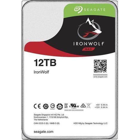 Disco duro Seagate NAS IronWolf de 12 TB y 3,5" ST12000VN0008 (1/2)