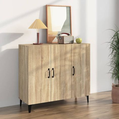 Buffet chêne sonoma 90x34x80 cm bois d'ingénierie (1/5)
