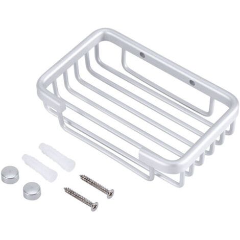 Dispenser per sapone montato a parete in alluminio per bagno e doccia – dimensioni approssimate: 128 × 88 × 30 mm (1/4)