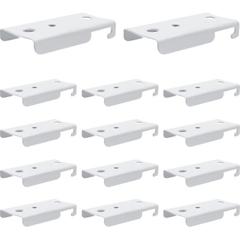 Lot de 14 supports de montage au plafond pour rail de rideau flexible, accessoires d'installation de tringle à rideaux incurvés blancs pour montage au plafond, blanc (1/4)