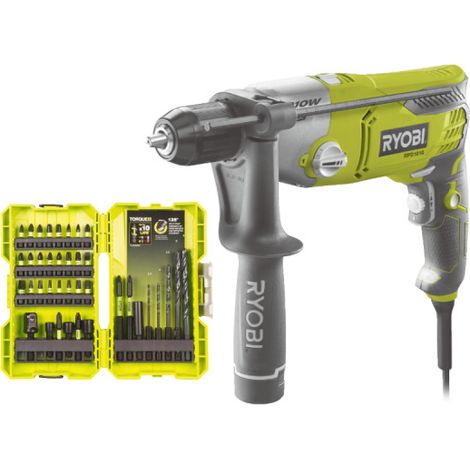Pack RYOBI Perceuse à percussion RPD1010K - 1010W - coffret de 38 accessoires - RAK38DSDI2