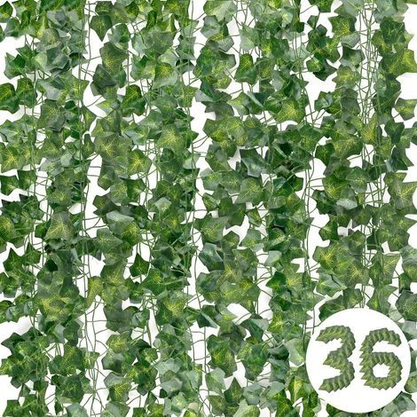 36 Pièces Lierre Artificiel, Lierre Artificiel Guirlande, 75.6m Exterieur Faux Lierre, Guirlande Lierre, Guirlande Vigne Décoration pour Chambre, Cuisine, Jardin, Bureau, Fête, Mariage (1/5)