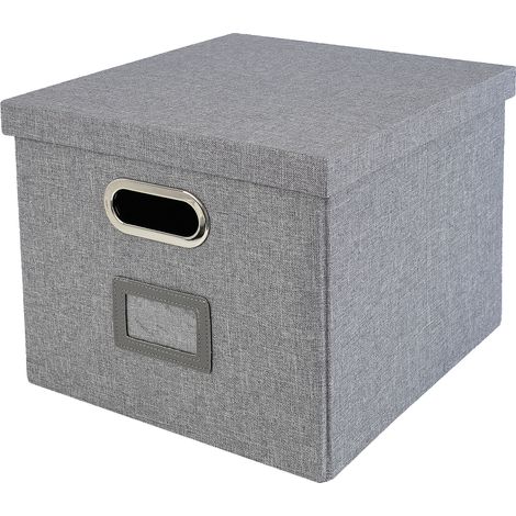 HMF Aufbewahrungsbox mit Deckel DIN A4 Hängeregister passend für Kallax Regal, Grau (1/5)