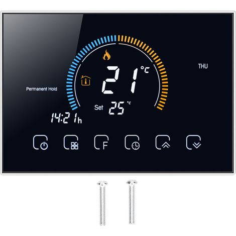 Thermostat intelligent avec contrôleur de température à écran tactile LCD pour le chauffage de l'eau à domicile AC95240V (BHT8000GABLACK) (1/5)