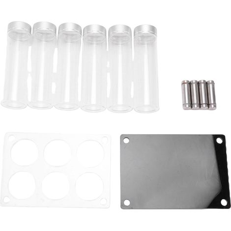Tubes de Conservation Café Verre Borosilicate 6pcs avec Support Acrylique Hermétique 3oz pour Grains (1/5)