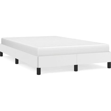 vidaXL Bettgestell Weiß 120x190 cm Kunstleder