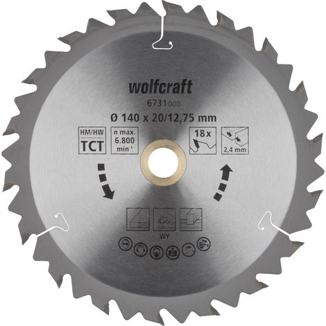 Lame de Scie Circulaire Ø 140 mm, Ct, Alésage 12,75 mm, 18 Dents, Surface Poncée, Denture Sablée et Alternée Argent (1/5)