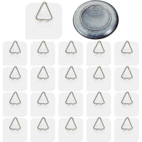 Lot de 20 supports adhésifs pour assiettes - Crochet mural adhésif invisible pour assiettes - Support mural autocollant pour assiettes - Accroche murale pour tableaux sans perçage (1/5)
