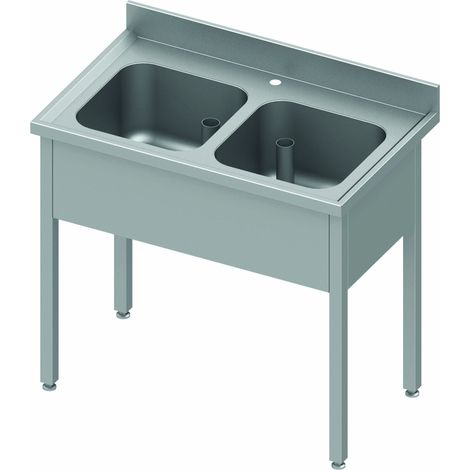 Plonge Inox 1 ou 2 Bacs Sans Egouttoir - Gamme 600 - Stalgast