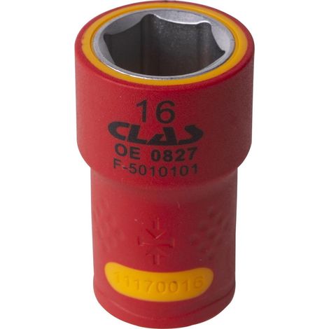 Douille isolée 3/8" 16mm - OE 0827 - CLAS Equipements