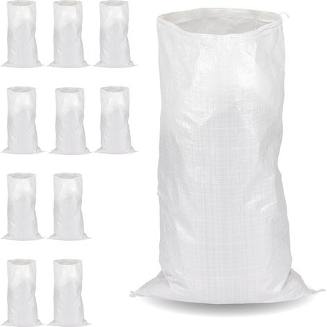Sacs à déchets de construction (paquet de 10, 55 x 95 cm) - sacs tissés en polypropylène ultra-résistants (1/5)
