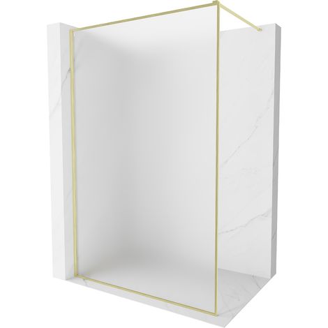 Mexen Kioto-XF Duschwand Walk-in mit Rahmen 70 x 202 cm, Frost 10 mm, gebürstetes Gold - 800-070-104-55-30-X (1/5)
