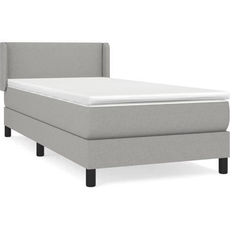 Maison Exclusive - Boxspringbett mit Matratze Hellgrau 90x190 cm (1/5)
