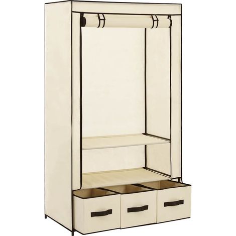 Maison Exclusive - Kleiderschrank Creme 87 x 49 x 159 cm Stoff