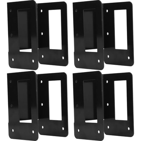 Lot support bûches 4 pièces, acier pré-percé réglable, support de rangement bois de chauffage intérieur extérieur (1/5)