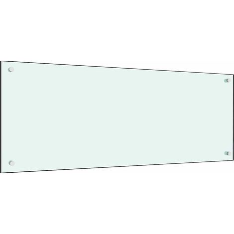 Crédence Cuisine Fond de hotte - Dosseret de cuisine Blanc 100 x 40 cm Verre trempé BV665253 - BonneVie (1/5)