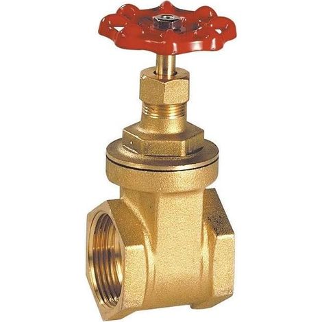 Handradventil aus Bronze – 1 Stück – Massives Messing – Absperrventil mit Gewinde – Für Sanitär- und Heizungsinstallationen – F 1 1/4