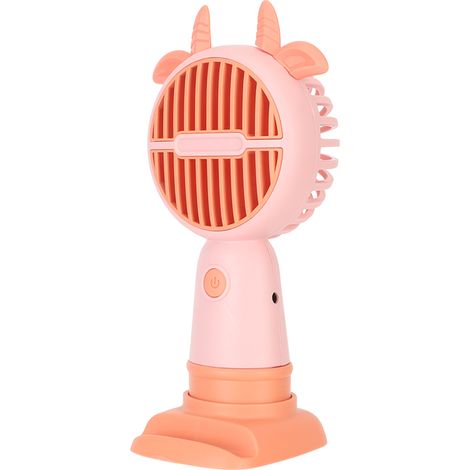 Mini ventilateur de poche, ventilateur de bureau ergonomique portable rechargeable par USB, petit ventilateur de poche, idéal pour les étudiants, rose. (1/5)