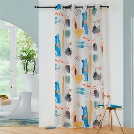 Voilage style Art Moderne "Majorque" - 150x240cm - Blanc (1/3)