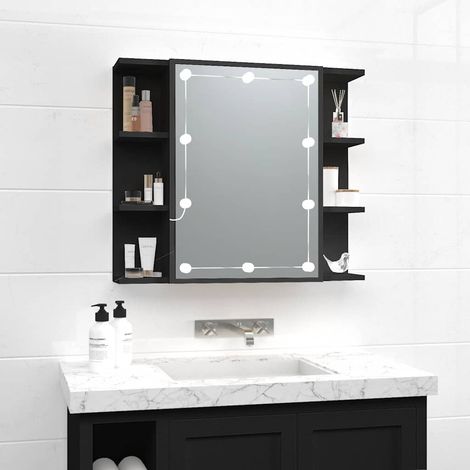 Teenpull – Spiegelschrank mit LED Schwarz 70x16,5x60 cm (1/5)