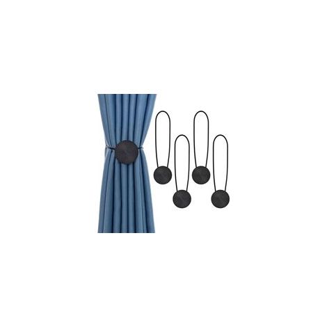 4 Pcs Embrasses à Rideaux Magnétique, Pince Boucle de Rideau en Métal, Sangle Retenue Corde de Draperie Décoratives Clips, pour Décoration de la Maison Bureau Restaurant Hôtel