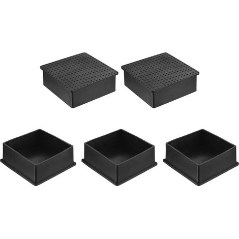 5 Pièces Bouchons Carrés en Plastique 75 x 75mm Noir (1/5)