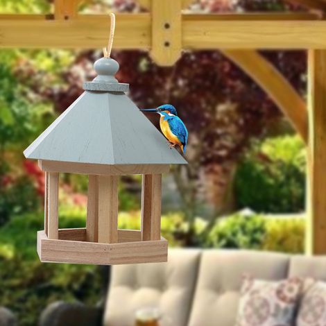 Hängendes Vogelhaus aus Holz [Haustyp] + [Unbekannte Marke] + [Modell 20x17x17cm] + [Futterstation]