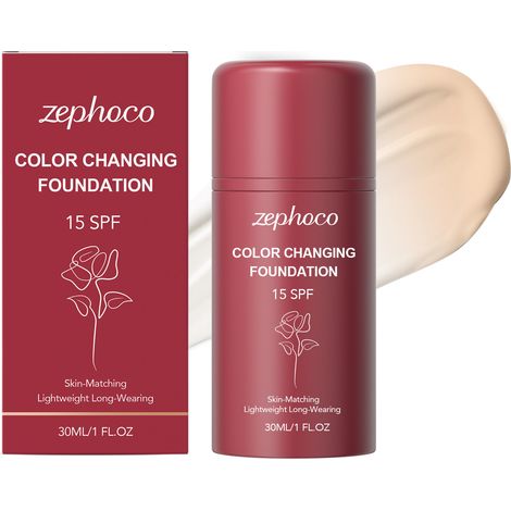 Le fond de teint protecteur thermo-réactif Zephoco, 30 ml, est hydratant, léger et longue tenue, parfait pour un usage quotidien et pour créer un teint naturel. (1/5)
